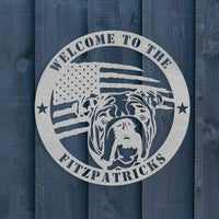 Bold and Patriotic: English Bulldog Wall Art, Customized for Your Home - BullyBellyMetal Sign