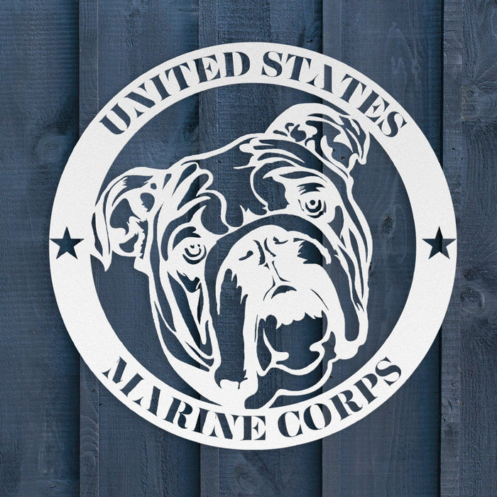 Bold and Patriotic: English Bulldog Wall Art, Customized for Your Home - BullyBellyMetal Sign
