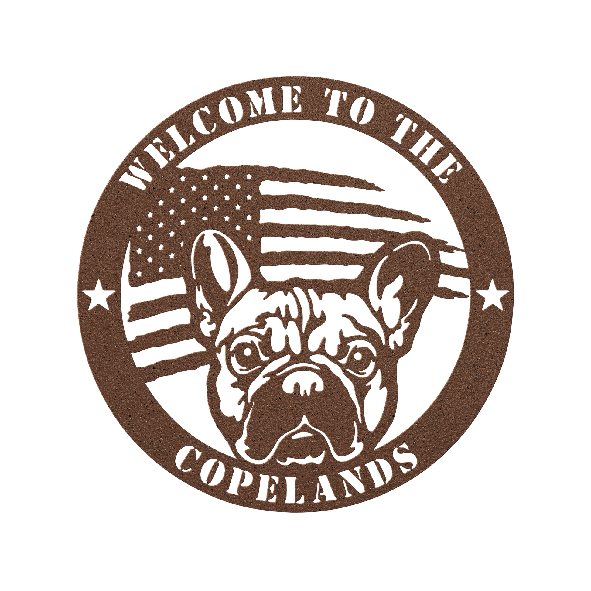 Bold and Patriotic: French Bulldog Wall Art, Customized for Your Home - BullyBellyMetal Sign