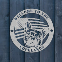 Bold and Patriotic: French Bulldog Wall Art, Customized for Your Home - BullyBellyMetal Sign