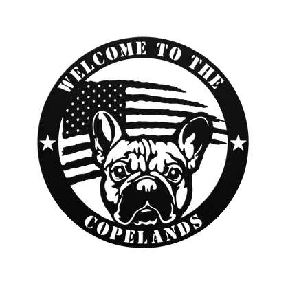 Bold and Patriotic: French Bulldog Wall Art, Customized for Your Home - BullyBellyMetal Sign