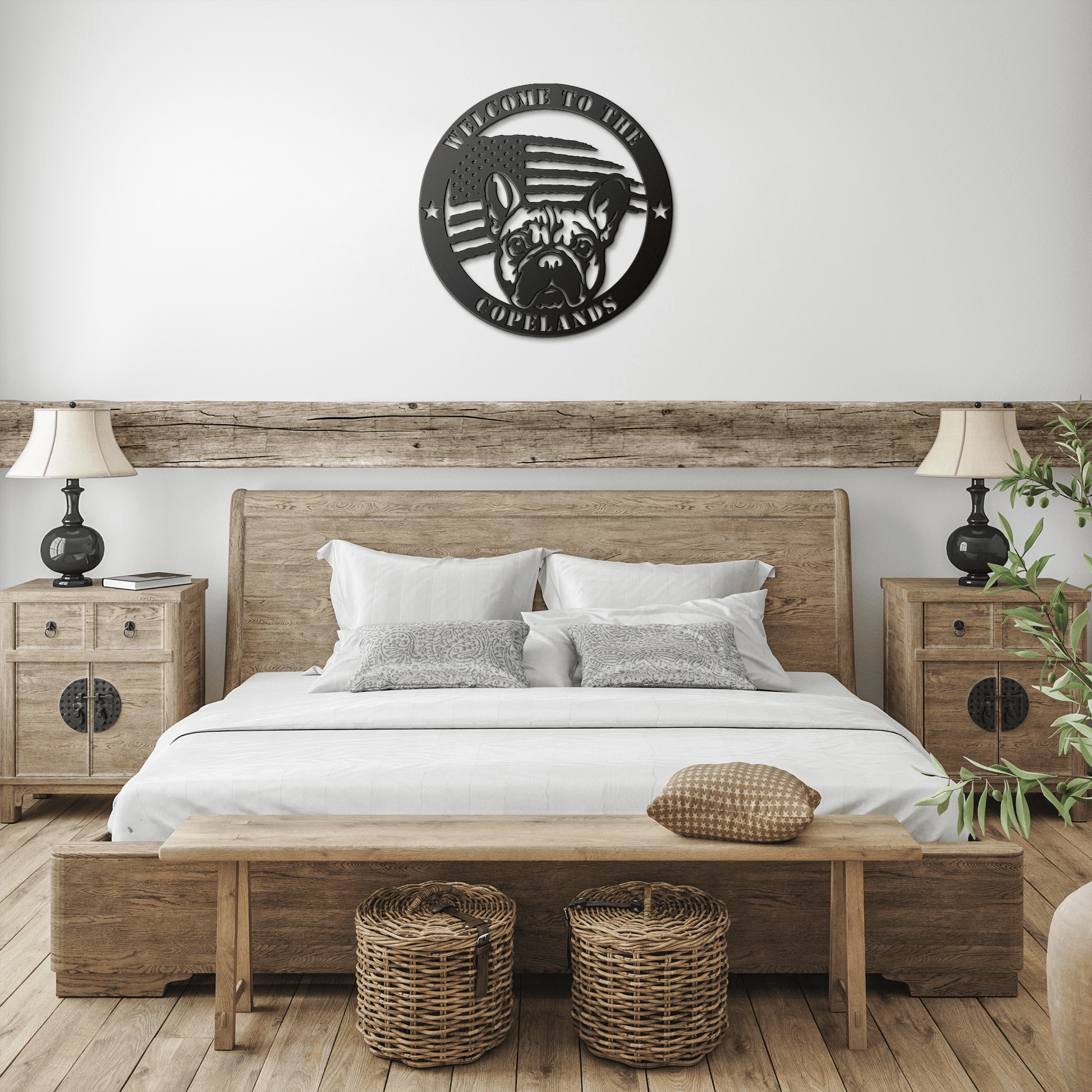 Bold and Patriotic: French Bulldog Wall Art, Customized for Your Home - BullyBellyMetal Sign