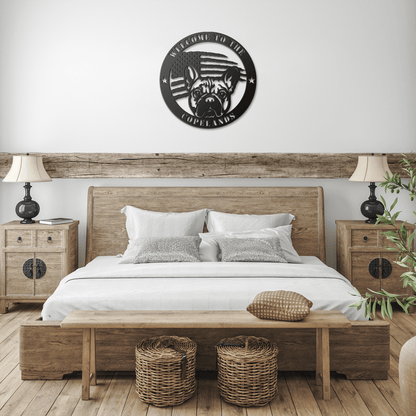 Bold and Patriotic: French Bulldog Wall Art, Customized for Your Home - BullyBellyMetal Sign