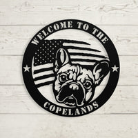 Bold and Patriotic: French Bulldog Wall Art, Customized for Your Home - BullyBellyMetal Sign