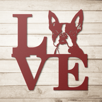 Boston Terrier Love Metal Sign - BullyBellyMetal Sign