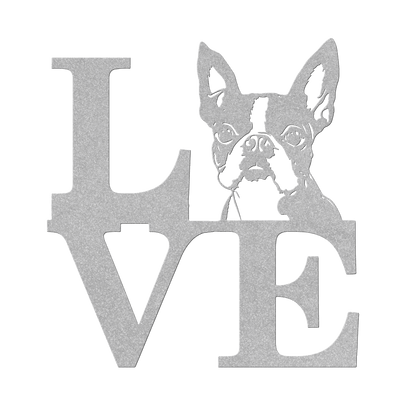 Boston Terrier Love Metal Sign - BullyBellyMetal Sign