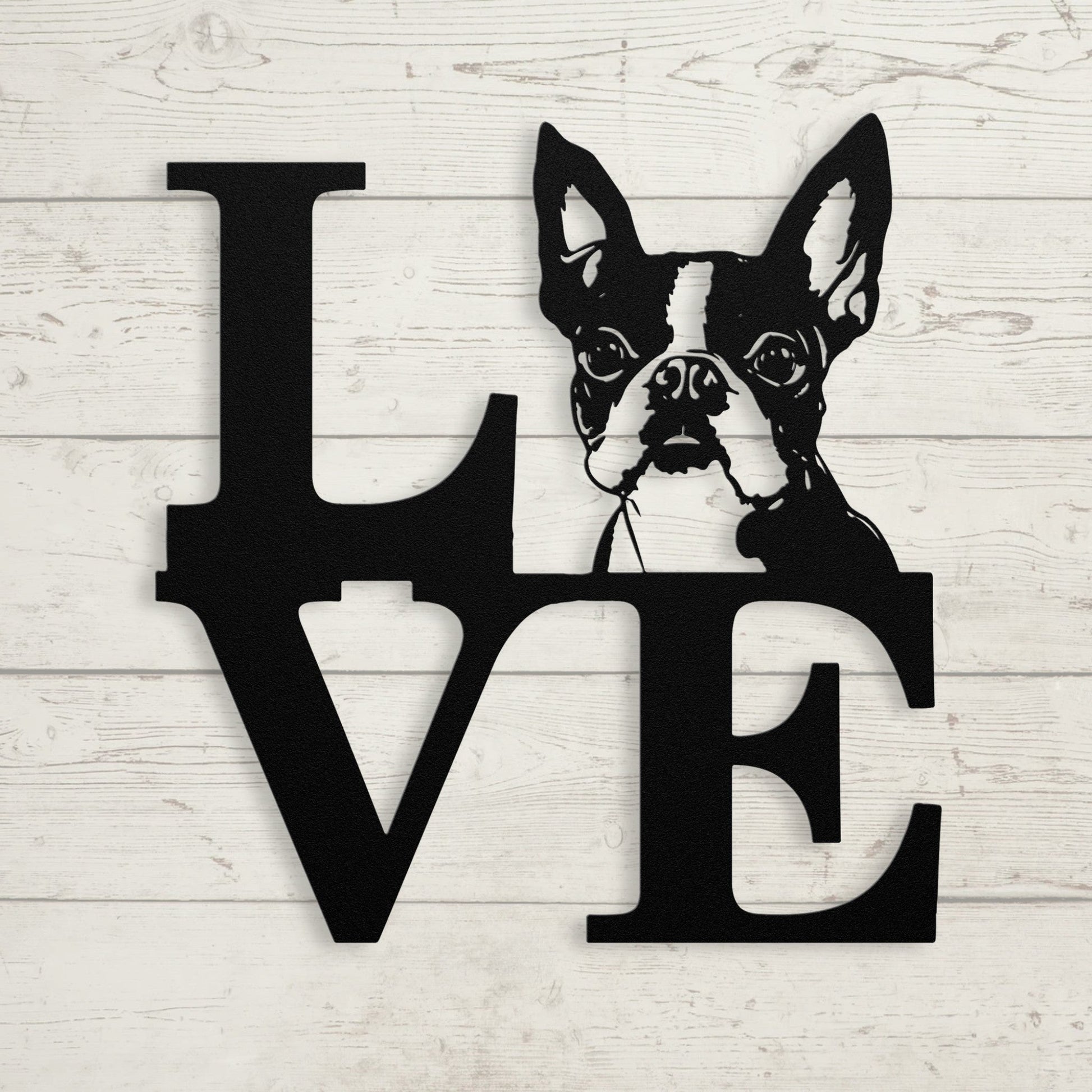 Boston Terrier Love Metal Sign - BullyBellyMetal Sign