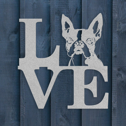 Boston Terrier Love Metal Sign - BullyBellyMetal Sign