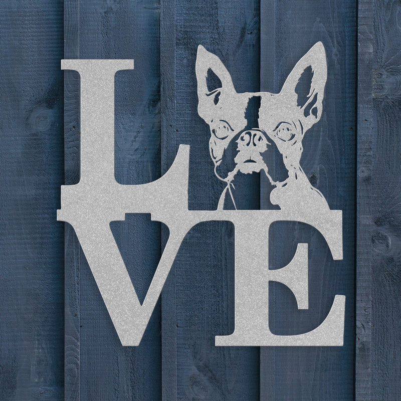 Boston Terrier Love Metal Sign - BullyBellyMetal Sign
