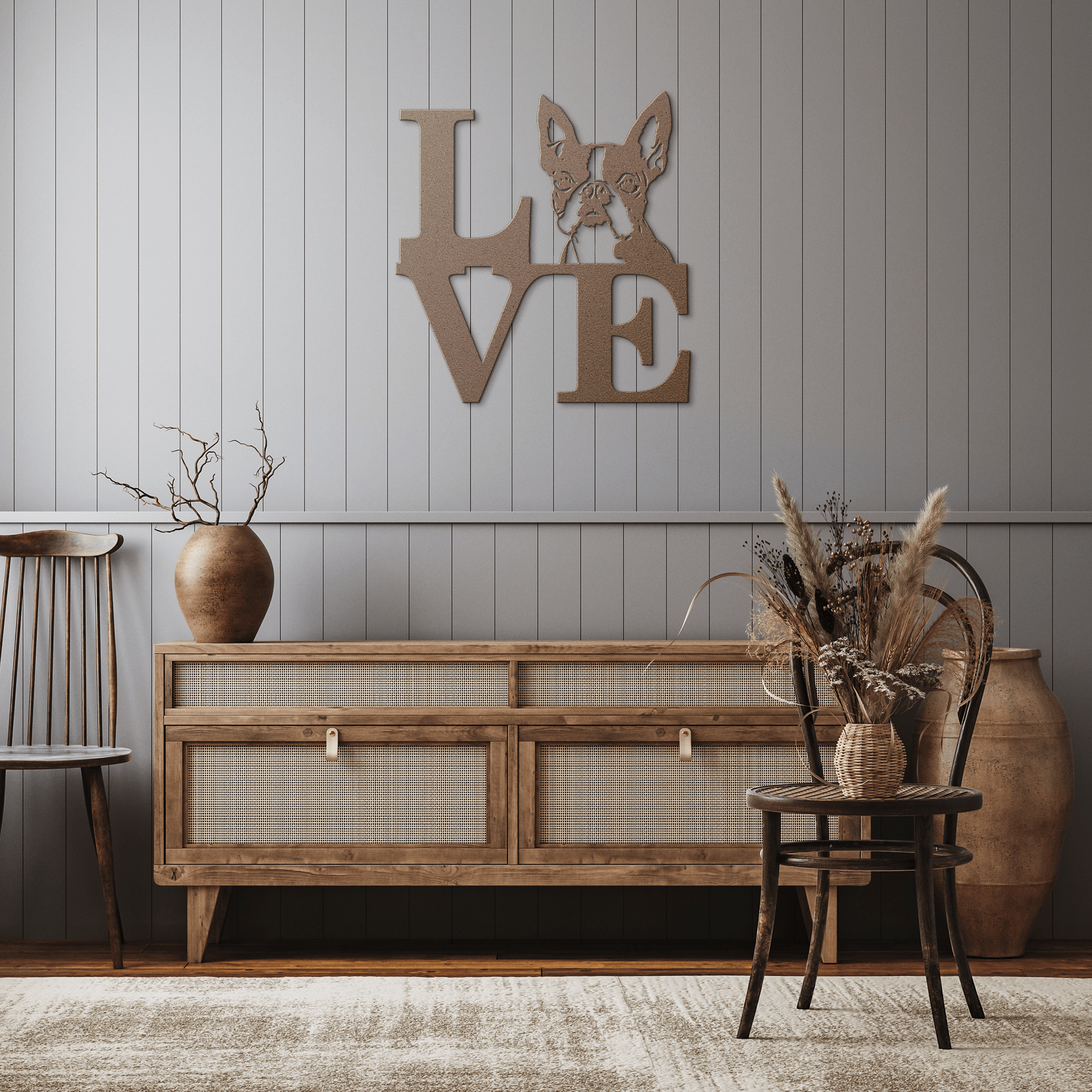 Boston Terrier Love Metal Sign - BullyBellyMetal Sign