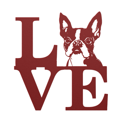 Boston Terrier Love Metal Sign - BullyBellyMetal Sign