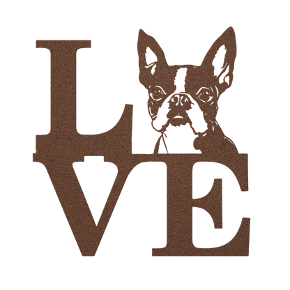 Boston Terrier Love Metal Sign - BullyBellyMetal Sign