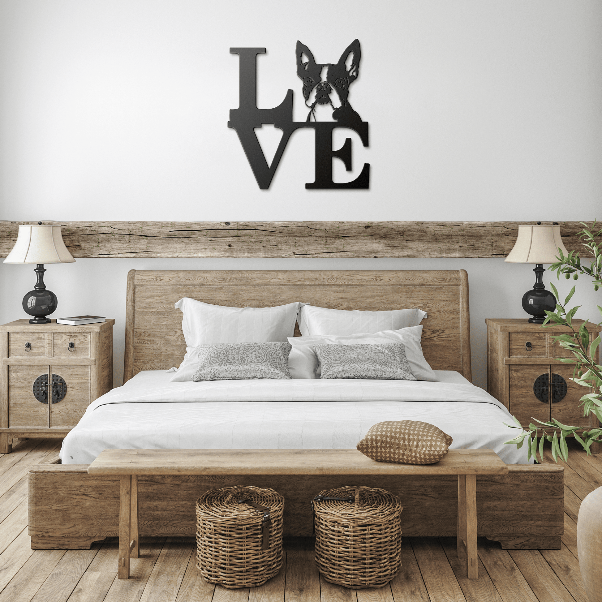 Boston Terrier Love Metal Sign - BullyBellyMetal Sign