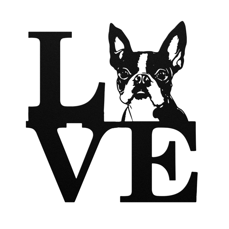 Boston Terrier Love Metal Sign - BullyBellyMetal Sign