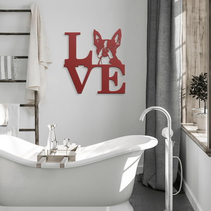 Boston Terrier Love Metal Sign - BullyBellyMetal Sign