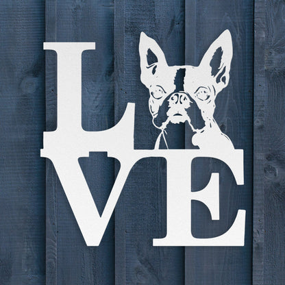 Boston Terrier Love Metal Sign - BullyBellyMetal Sign