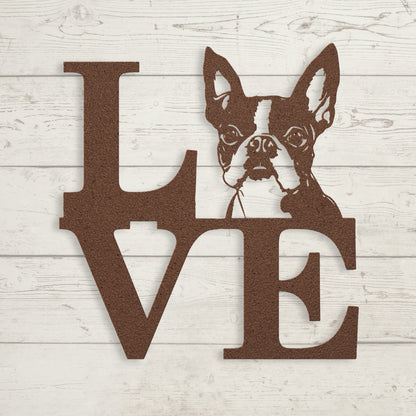 Boston Terrier Love Metal Sign - BullyBellyMetal Sign