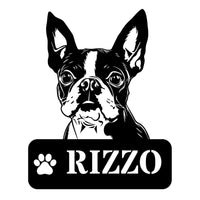 Boston Terrier Metal Name Sign - BullyBellyBoston Terrier