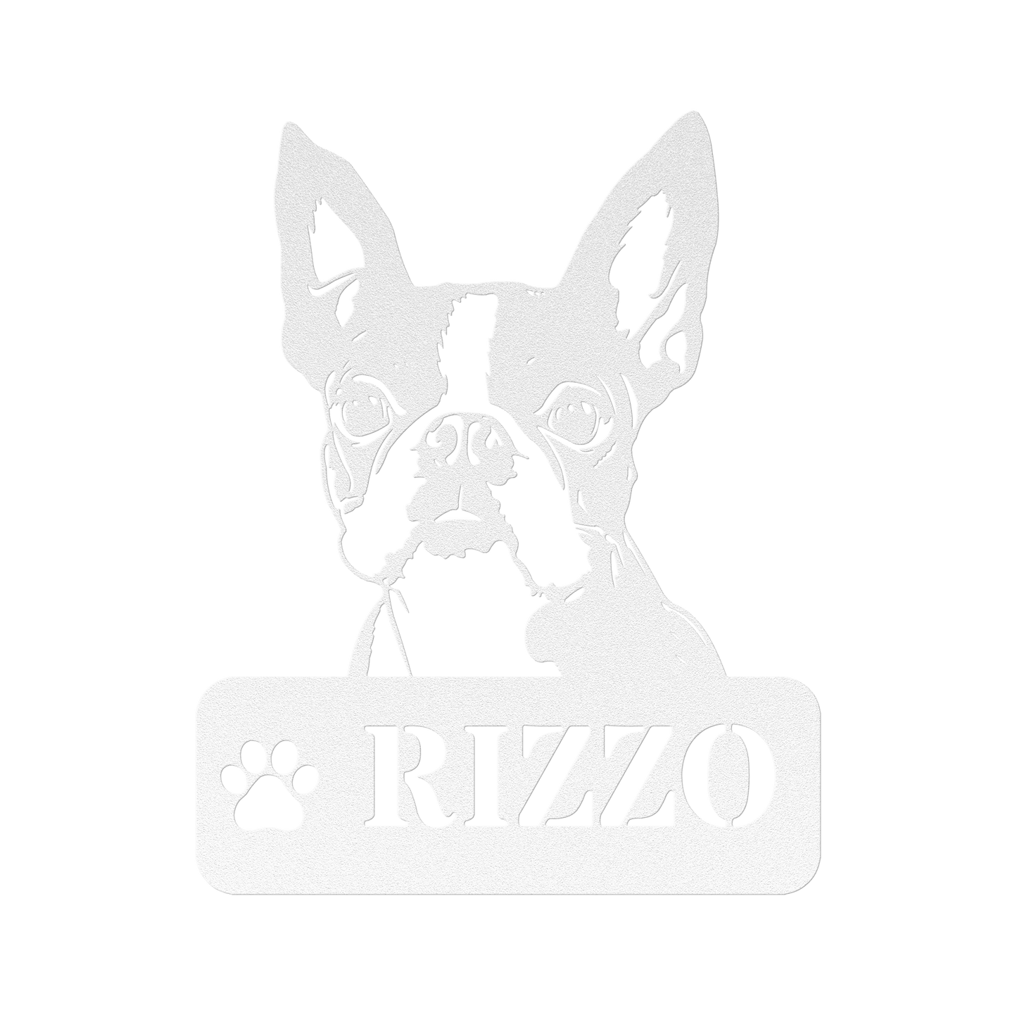 Boston Terrier Metal Name Sign - BullyBellyMetal Sign