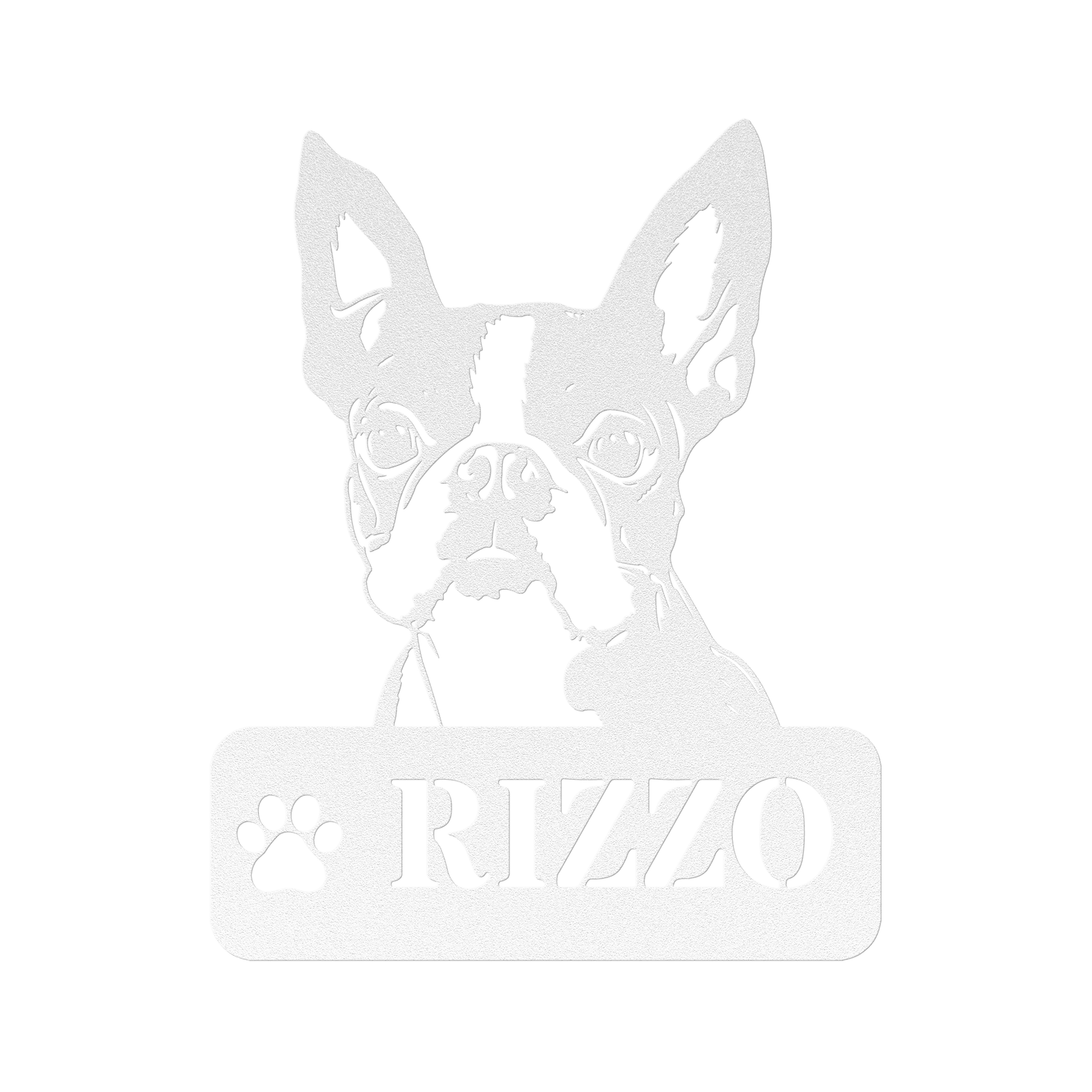 Boston Terrier Metal Name Sign - BullyBellyMetal Sign