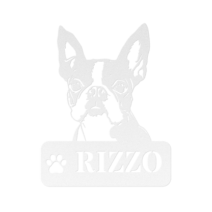 Boston Terrier Metal Name Sign - BullyBellyMetal Sign