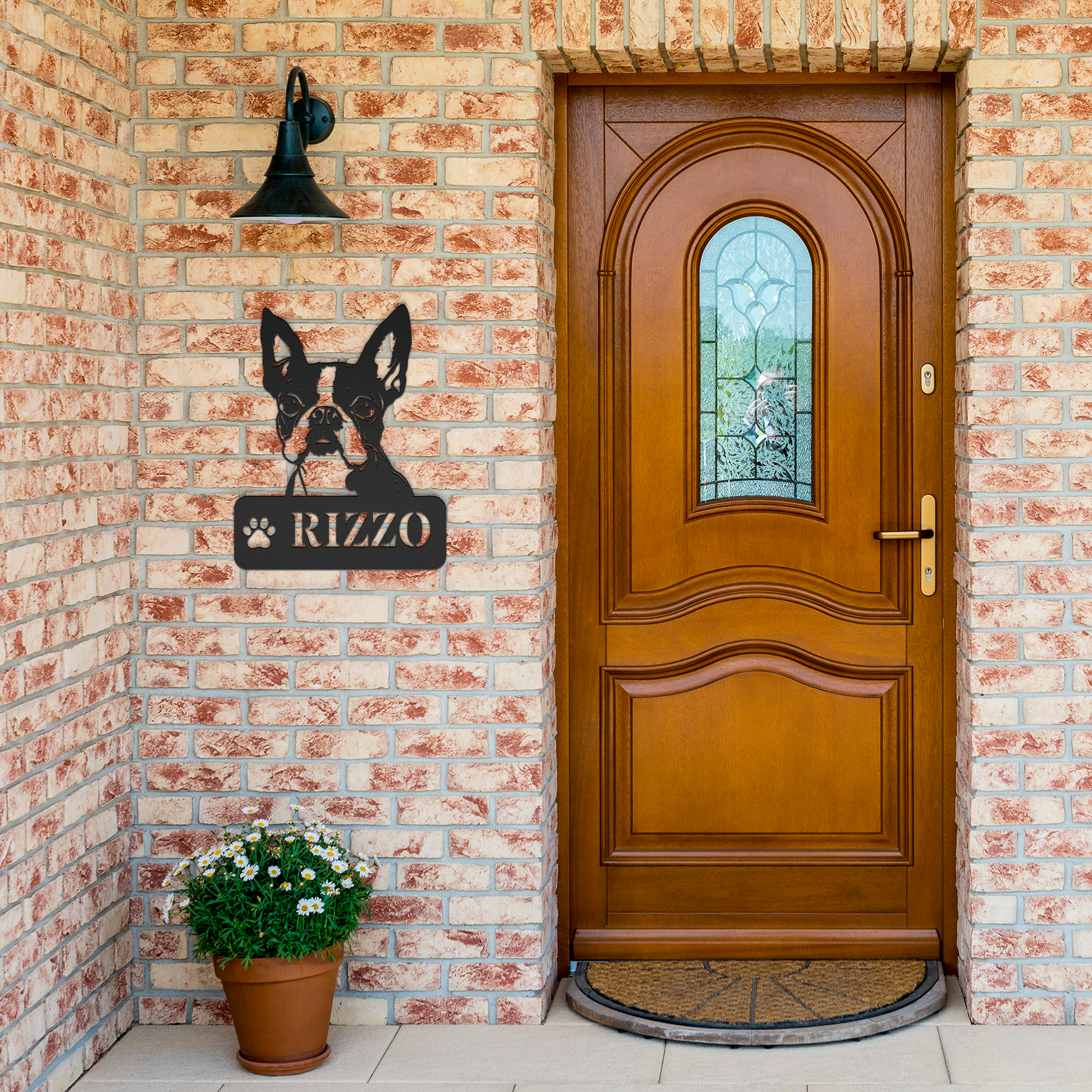 Boston Terrier Metal Name Sign - BullyBellyMetal Sign