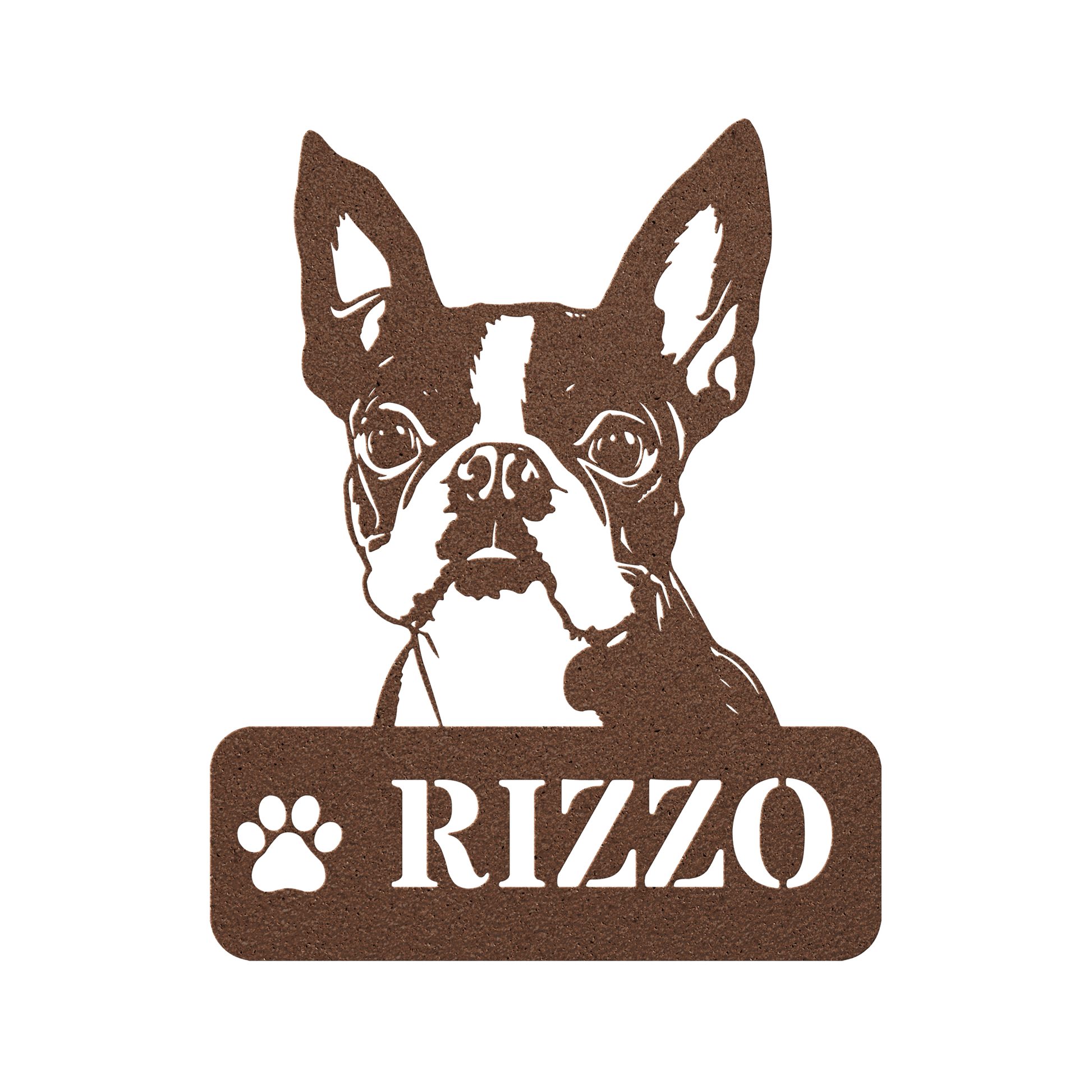 Boston Terrier Metal Name Sign - BullyBellyMetal Sign