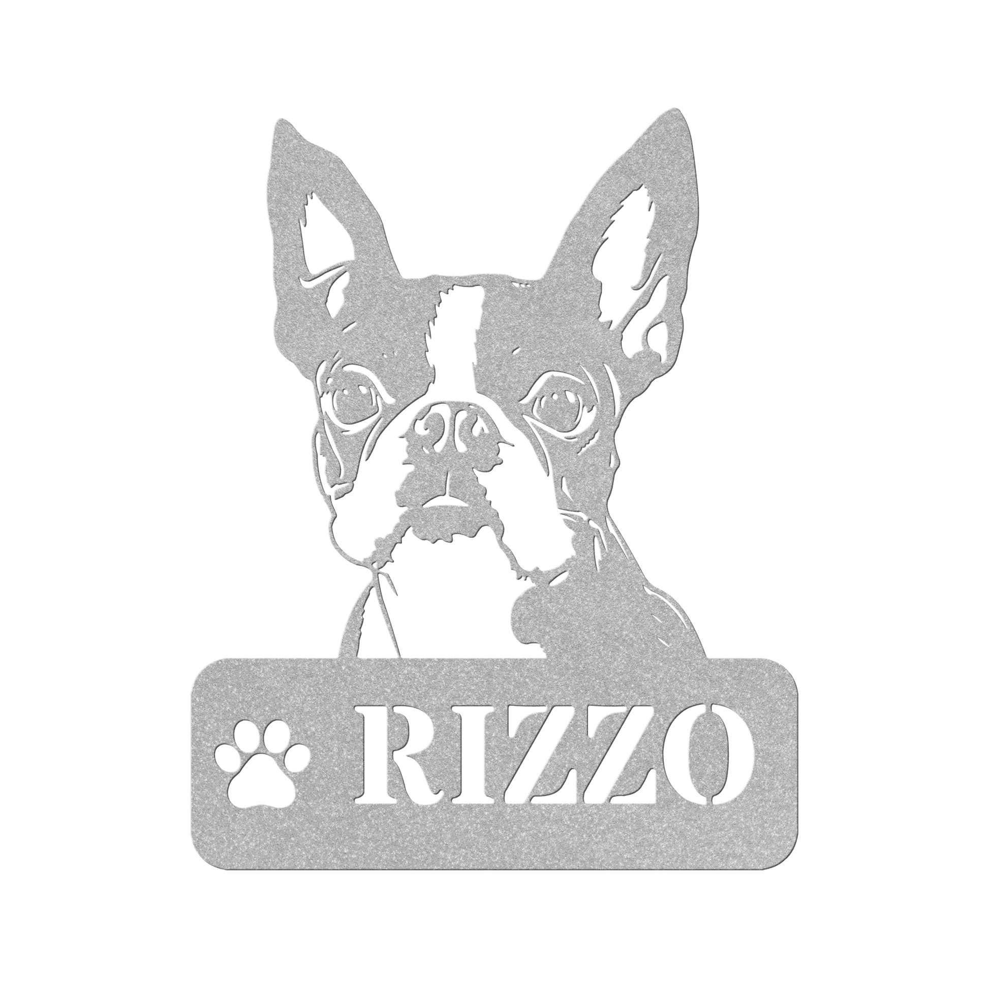 Boston Terrier Metal Name Sign - BullyBellyMetal Sign