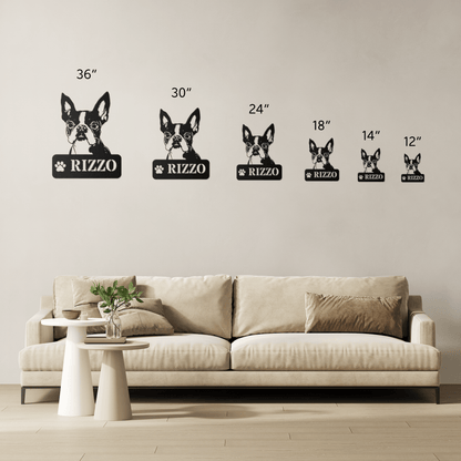 Boston Terrier Metal Name Sign - BullyBellyMetal Sign