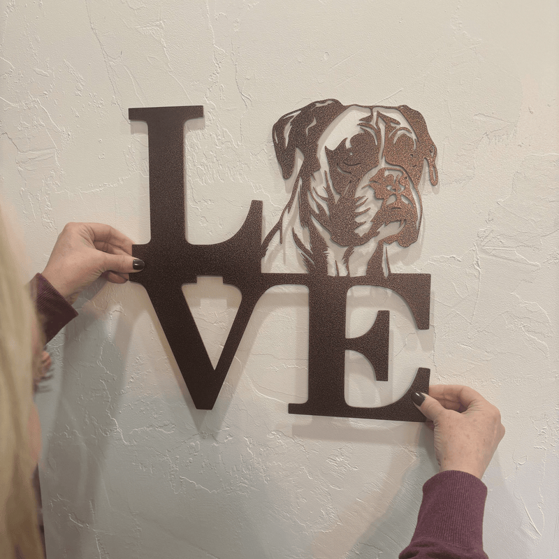 Boxer Love Metal Sign - BullyBellyMetal Sign