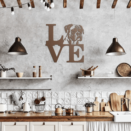 Boxer Love Metal Sign - BullyBellyMetal Sign