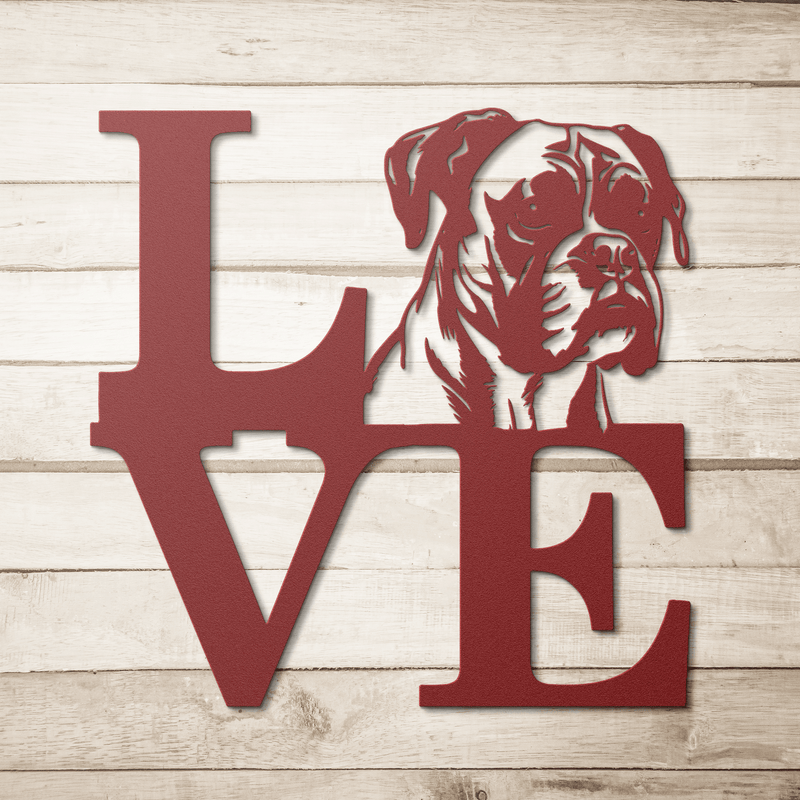 Boxer Love Metal Sign - BullyBellyMetal Sign