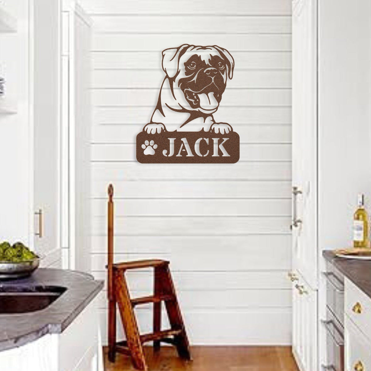 Boxer Metal Name Sign - BullyBellyWall Art