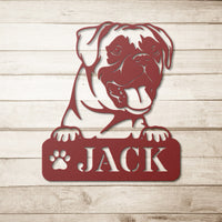 Boxer Metal Name Sign - BullyBellyWall Art