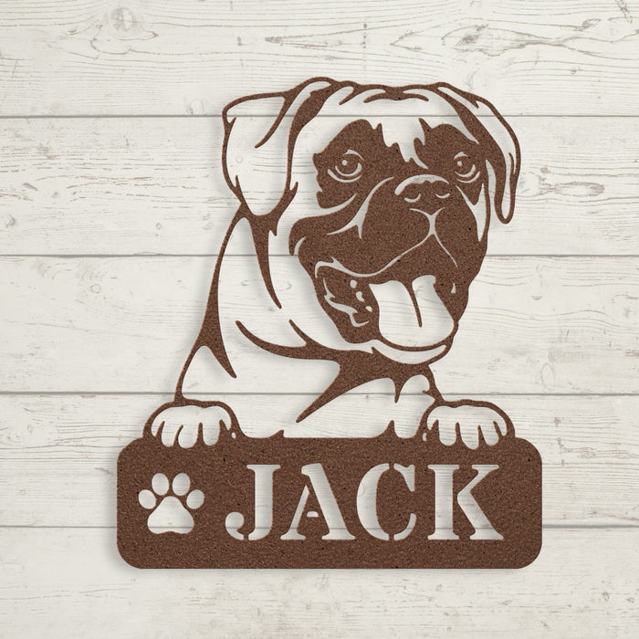 Boxer Metal Name Sign - BullyBellyWall Art