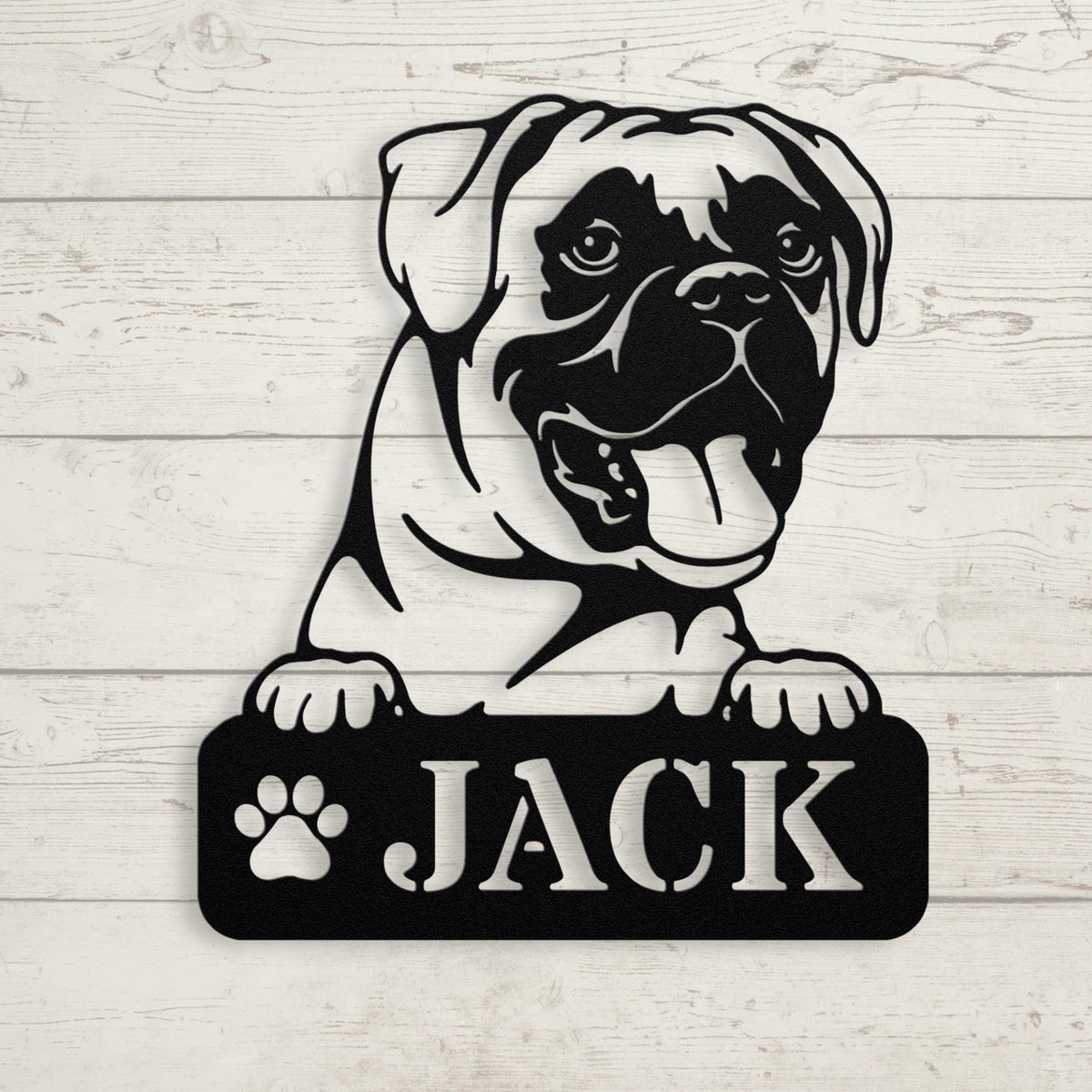 Boxer Metal Name Sign - BullyBellyWall Art