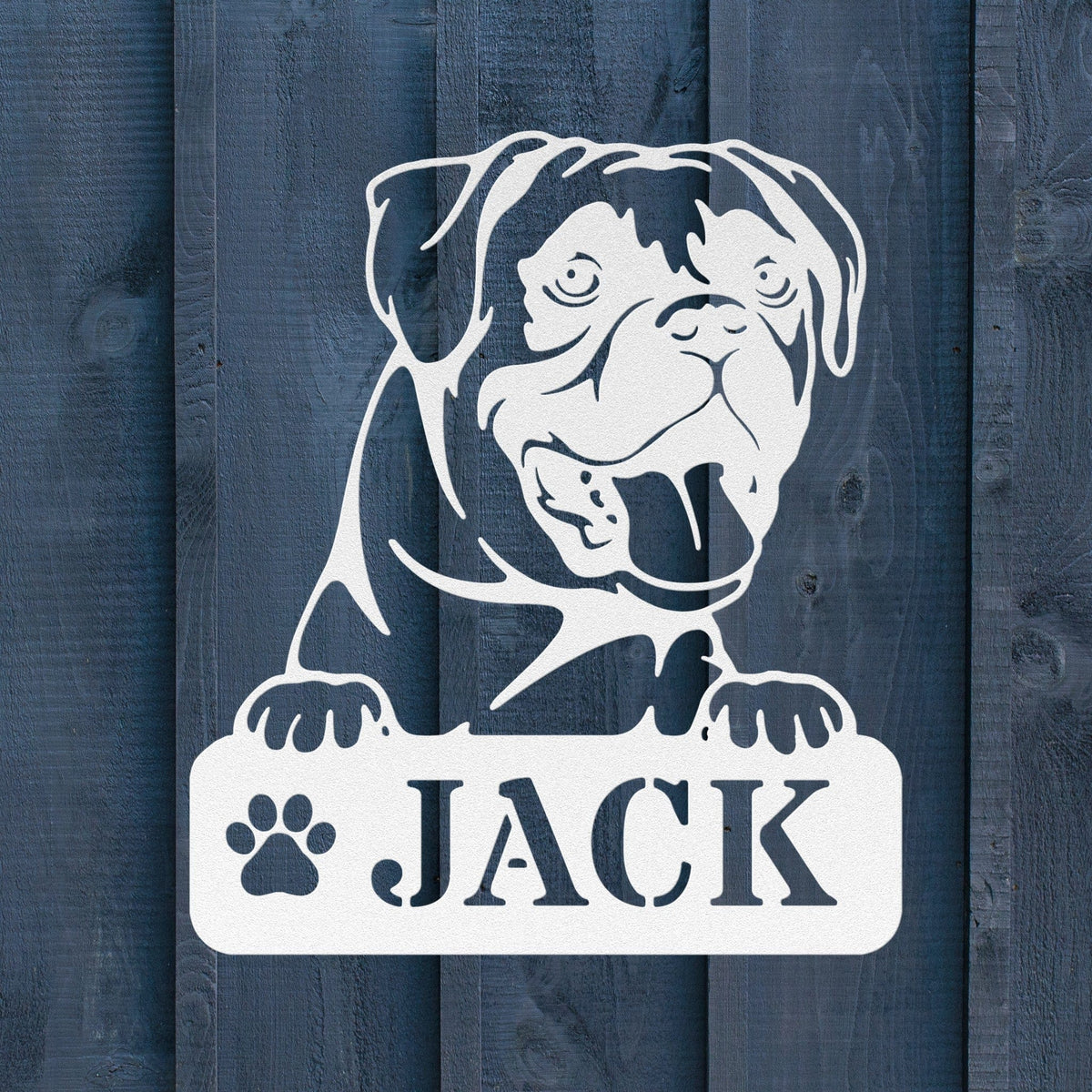 Boxer Metal Name Sign - BullyBellyWall Art