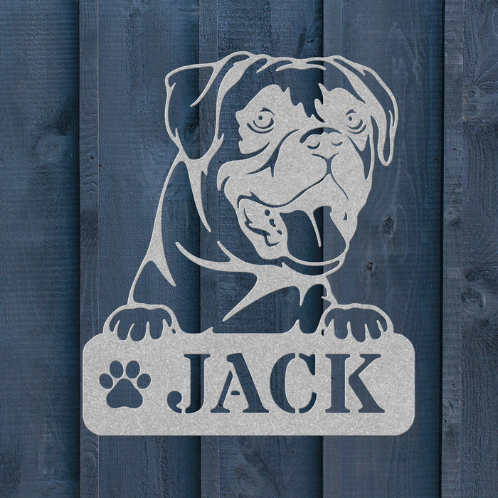 Boxer Metal Name Sign - BullyBellyWall Art