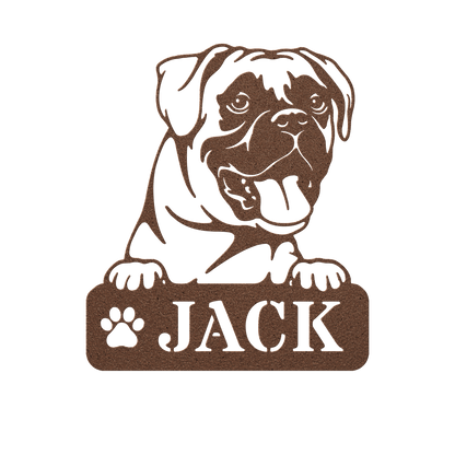 Boxer Metal Name Sign - BullyBellyMetal Sign