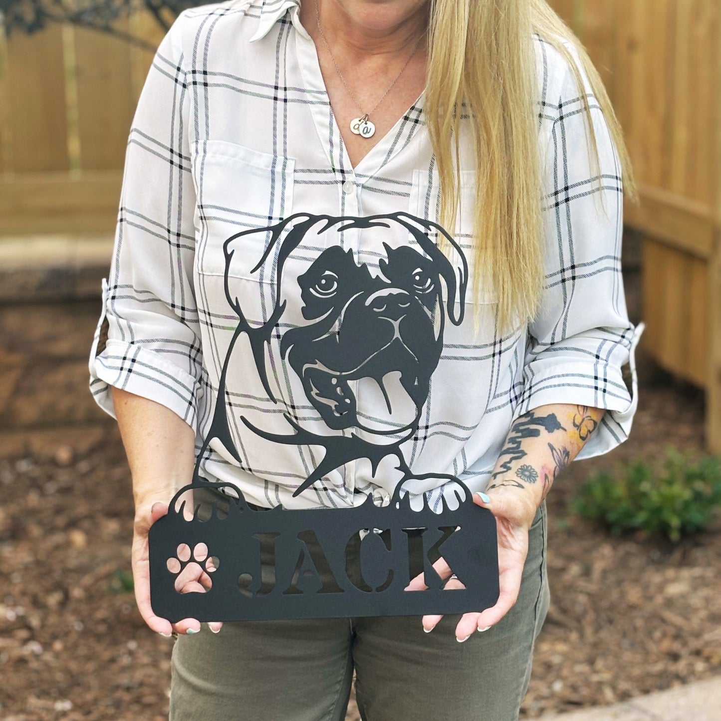 Boxer Metal Name Sign - BullyBellyMetal Sign