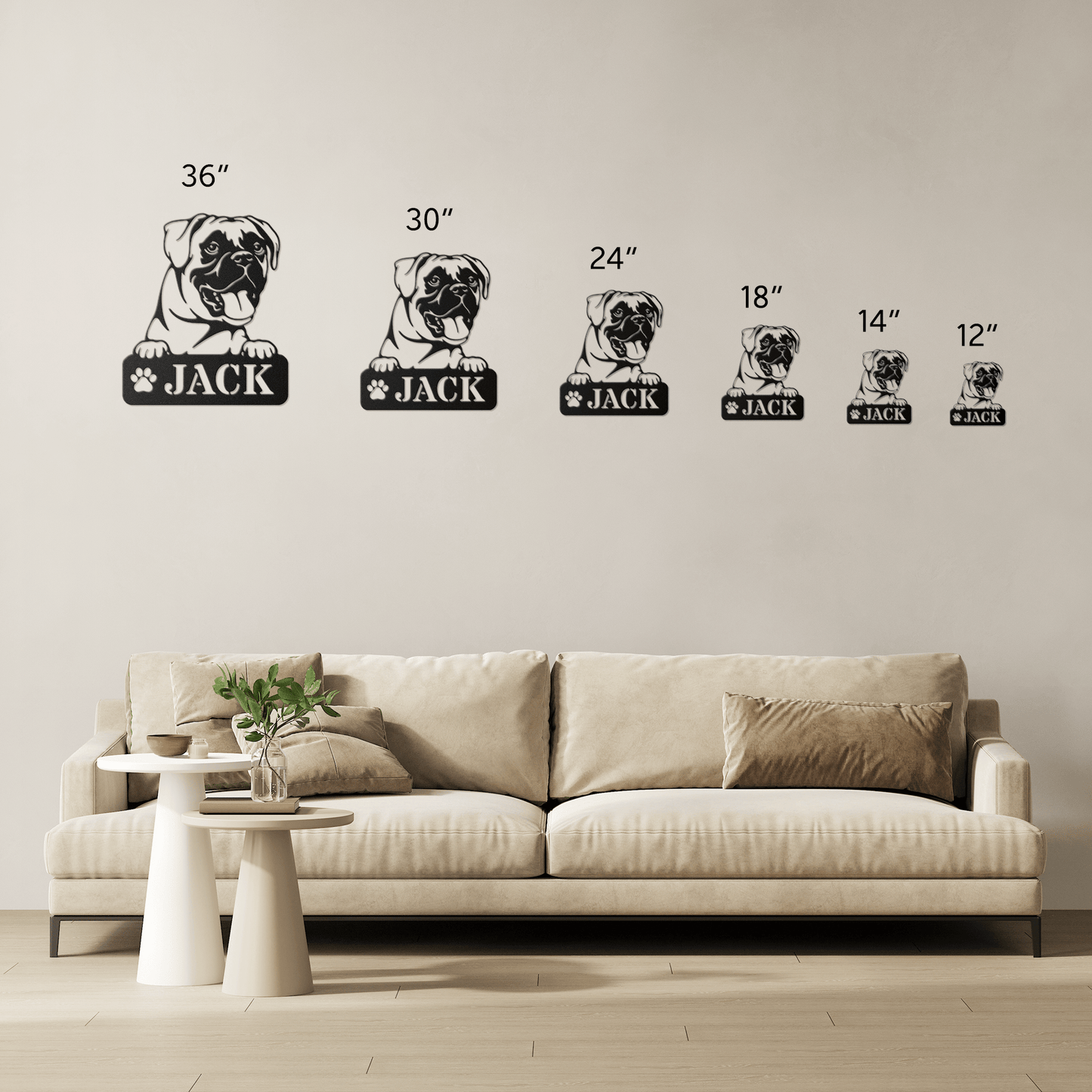 Boxer Metal Name Sign - BullyBellyMetal Sign