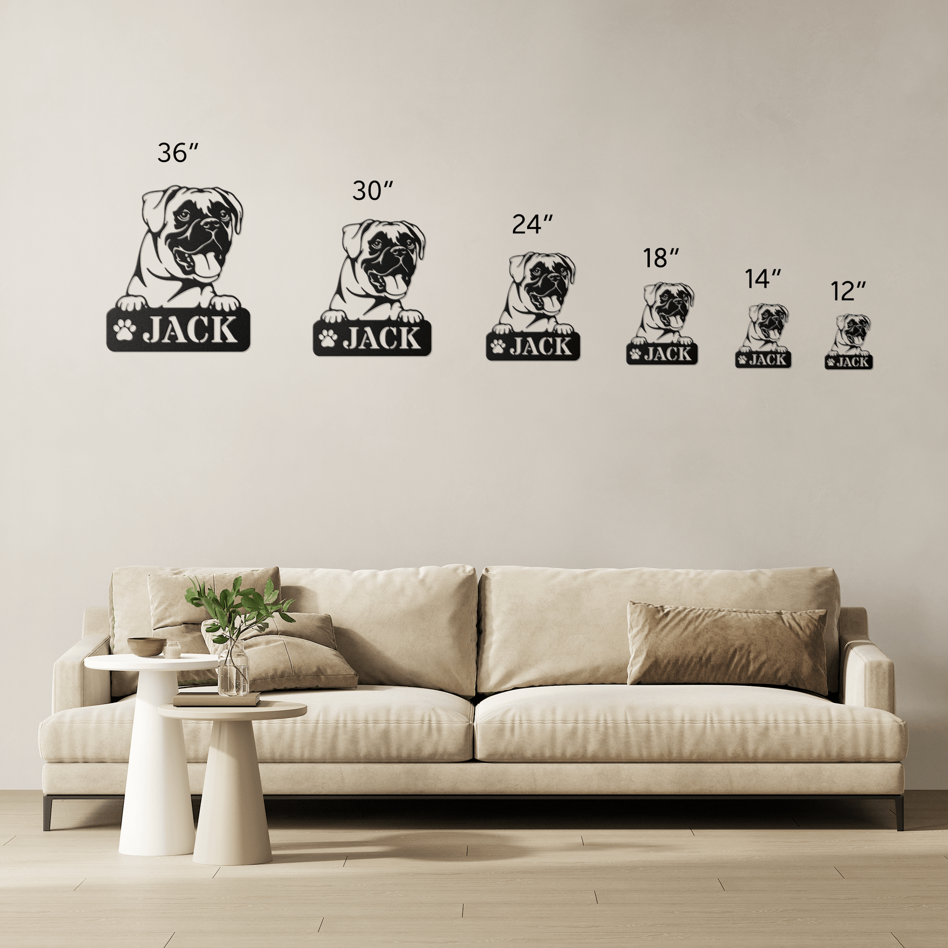Boxer Metal Name Sign - BullyBellyMetal Sign