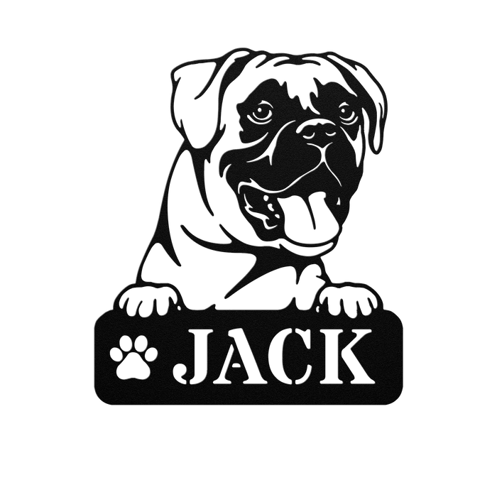 Boxer Metal Name Sign - BullyBellyMetal Sign