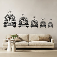 Bulldog and Paws Metal Sign - BullyBellyWall Art