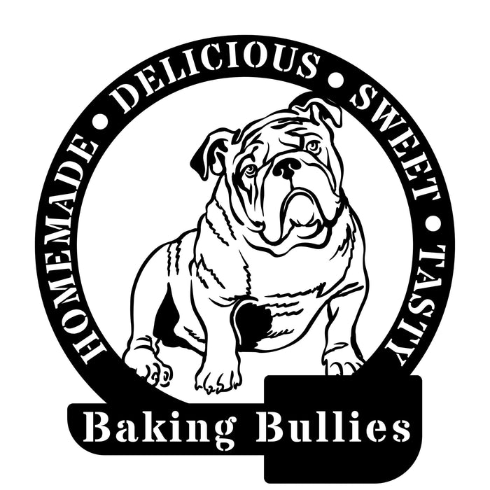 Bulldog Baker Metal Wall Sign - BullyBellyEnglish Bulldog - Custom