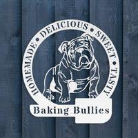 Bulldog Baker Metal Wall Sign - BullyBellyMetal Sign