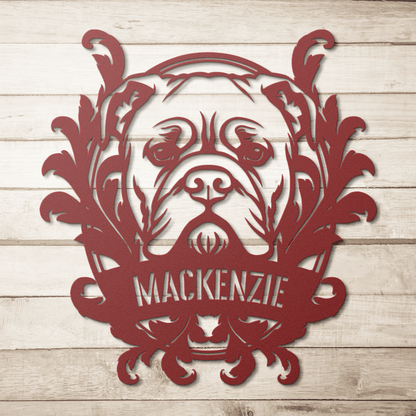 Bulldog Family Name Metal Sign - BullyBellyMetal Sign