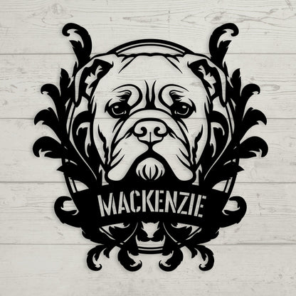Bulldog Family Name Metal Sign - BullyBellyMetal Sign