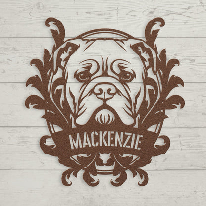 Bulldog Family Name Metal Sign - BullyBellyMetal Sign