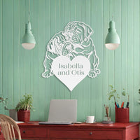 Bulldog Love Story Metal Sign - BullyBellyMetal Sign